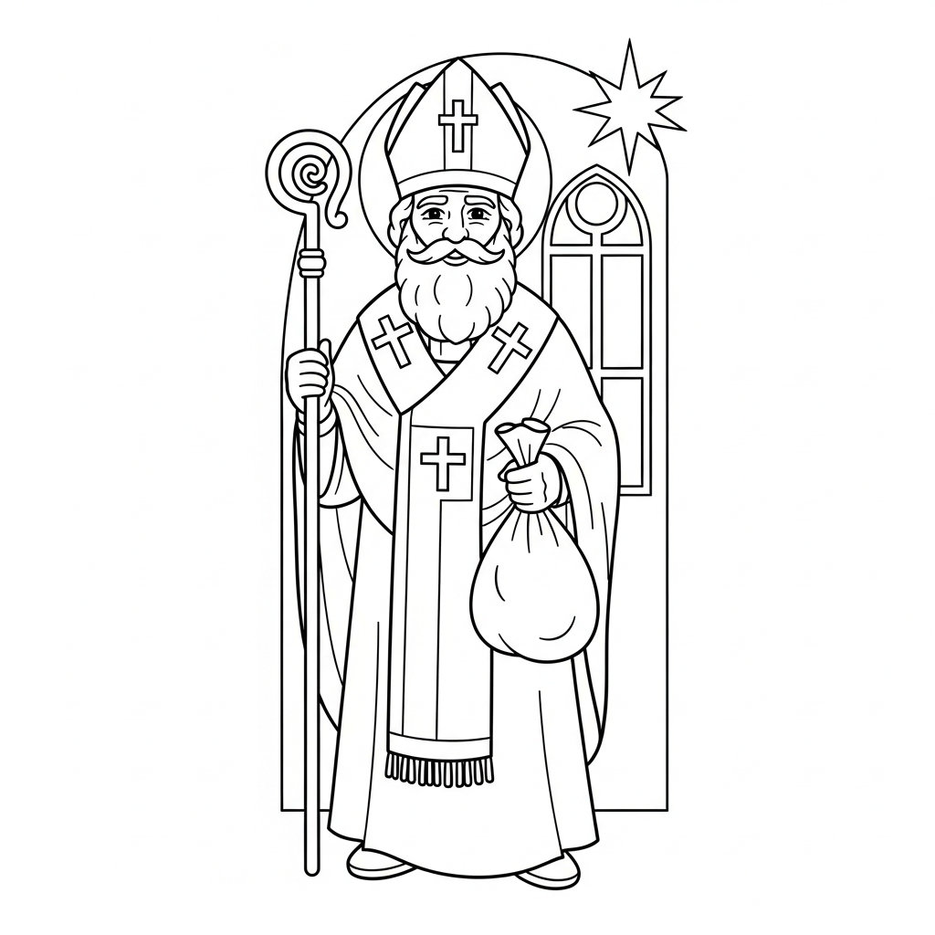 San Nicola da colorare thumbnail