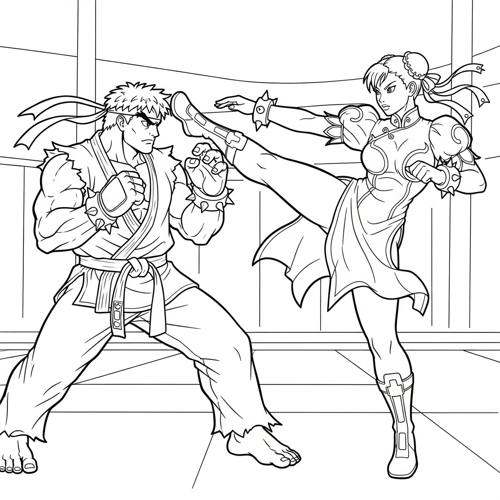 Street Fighter da colorare thumbnail