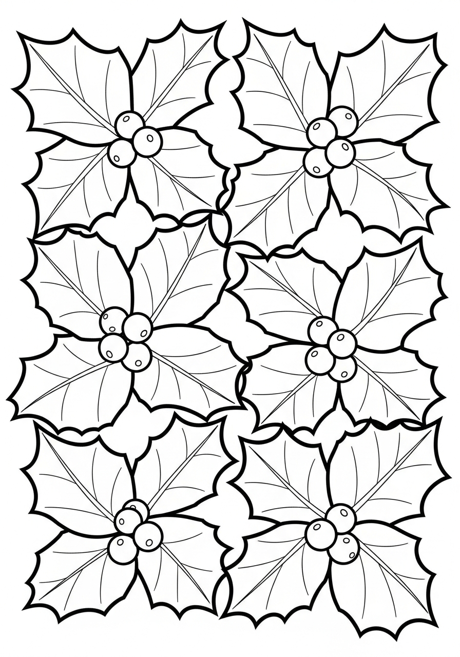 Agrifoglio 12 disegni Agrifoglio da colorare per bambini