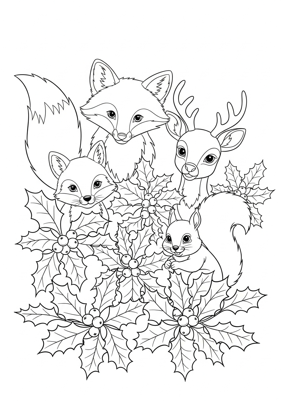 Agrifoglio 11 immagini di Agrifoglio da colorare per bambini