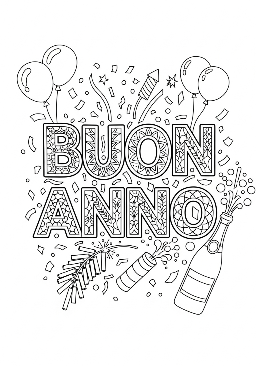Buon Anno 23 Buon Anno da colorare pdf gratis
