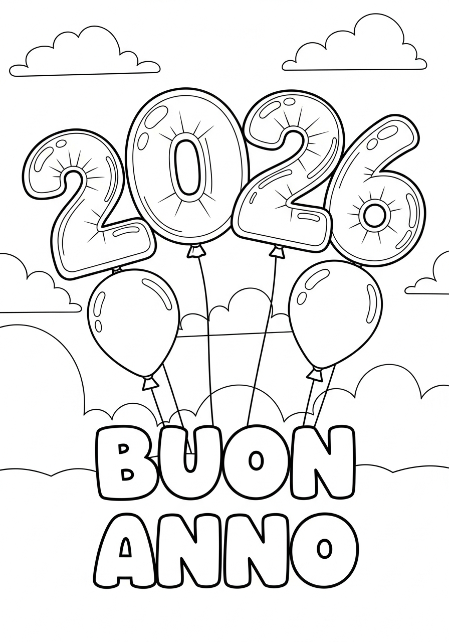 Buon Anno 14 Buon Anno disegni da colorare per bambini maschi