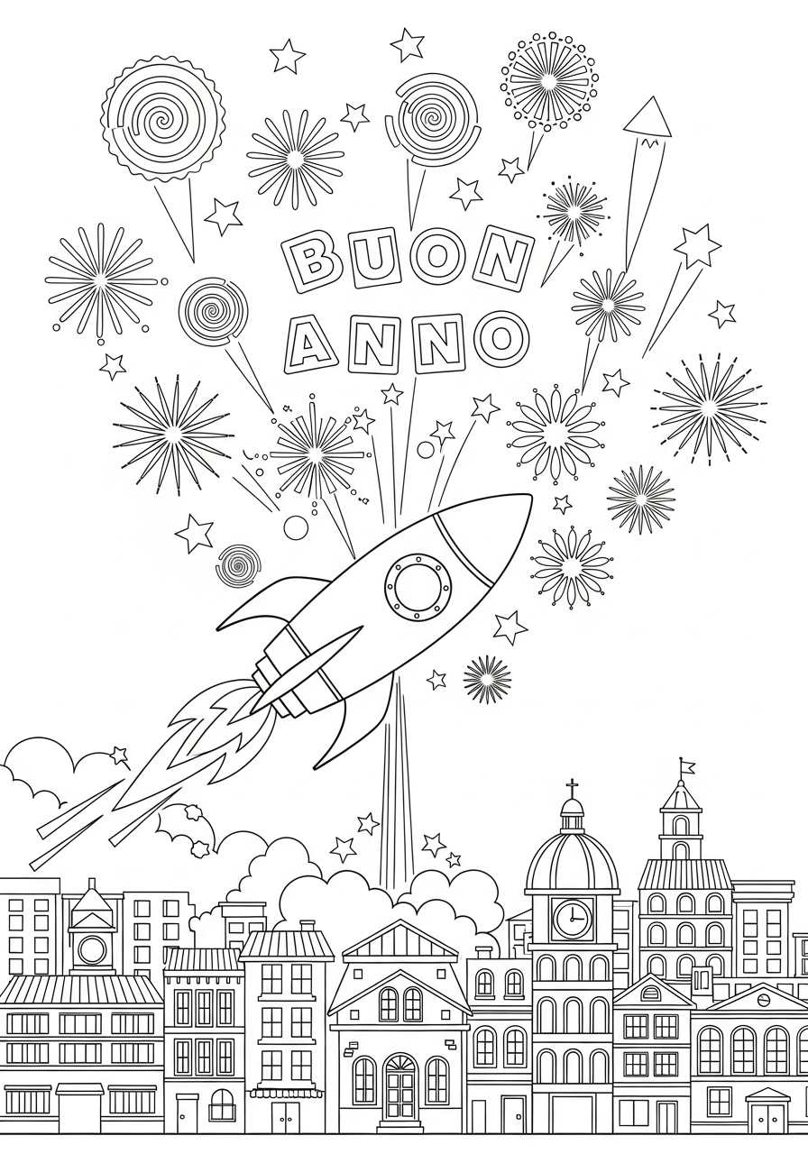 Buon Anno 11 disegni da colorare Buon Anno