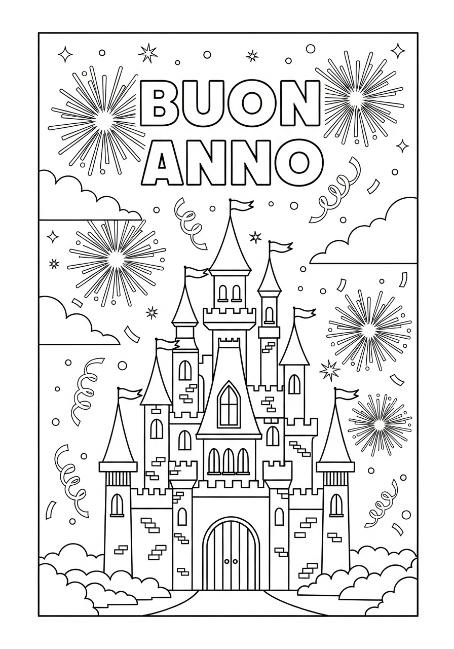 Buon Anno 10 Buon Anno disegno facile da colorare