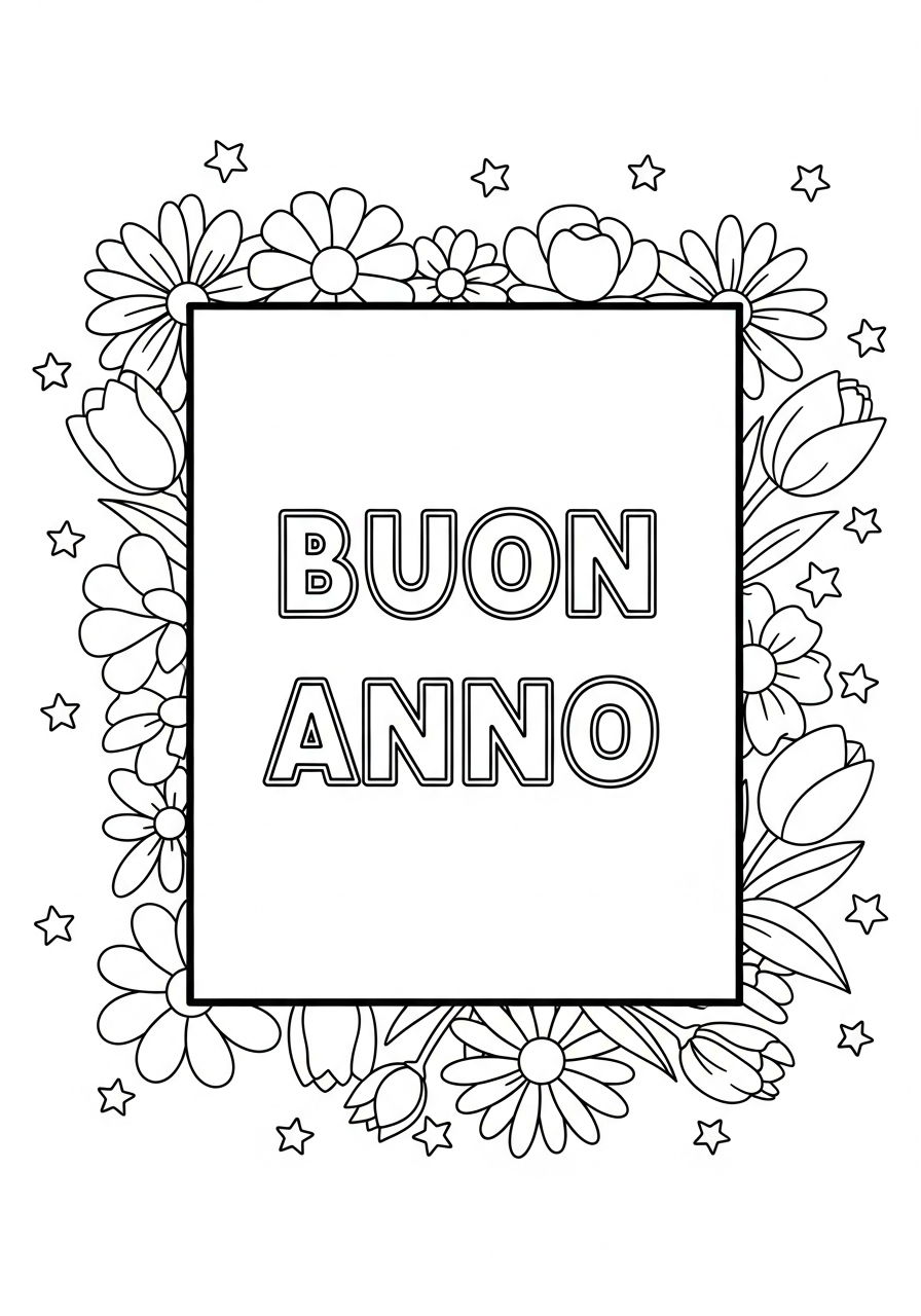Buon Anno 9 disegni di Buon Anno da colorare e stampare