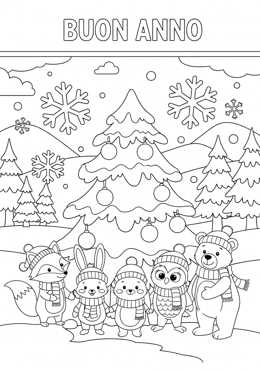 Buon Anno 8 immagini da colorare di Buon Anno