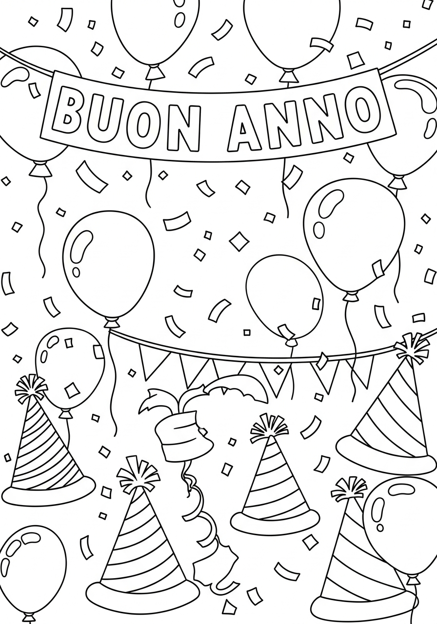 Buon Anno 21 immagine da colorare Buon Anno 1