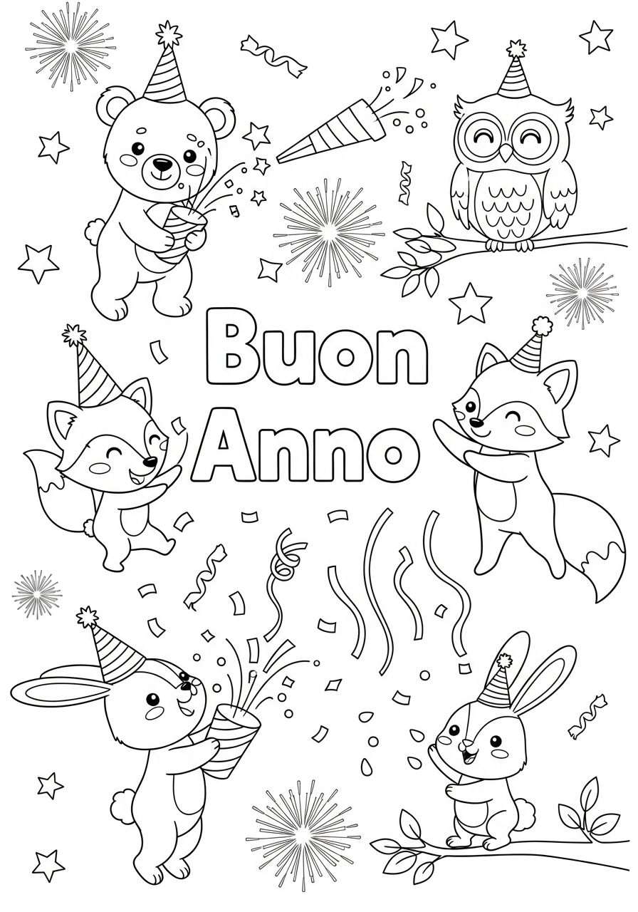 Buon Anno 20 Buon Anno disegni da colorare per bambini maschi 1