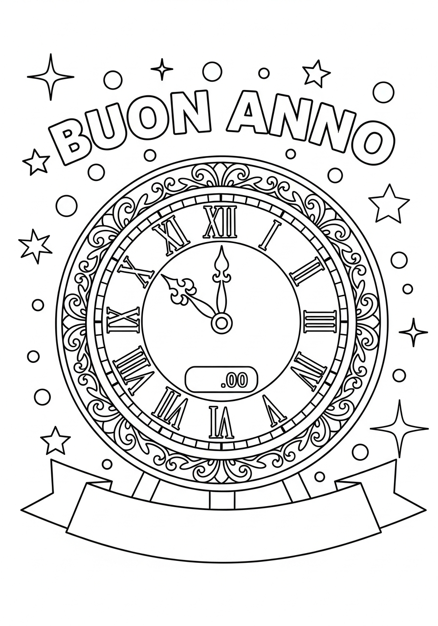 Buon Anno 19 disegno Buon Anno da colorare e stampare