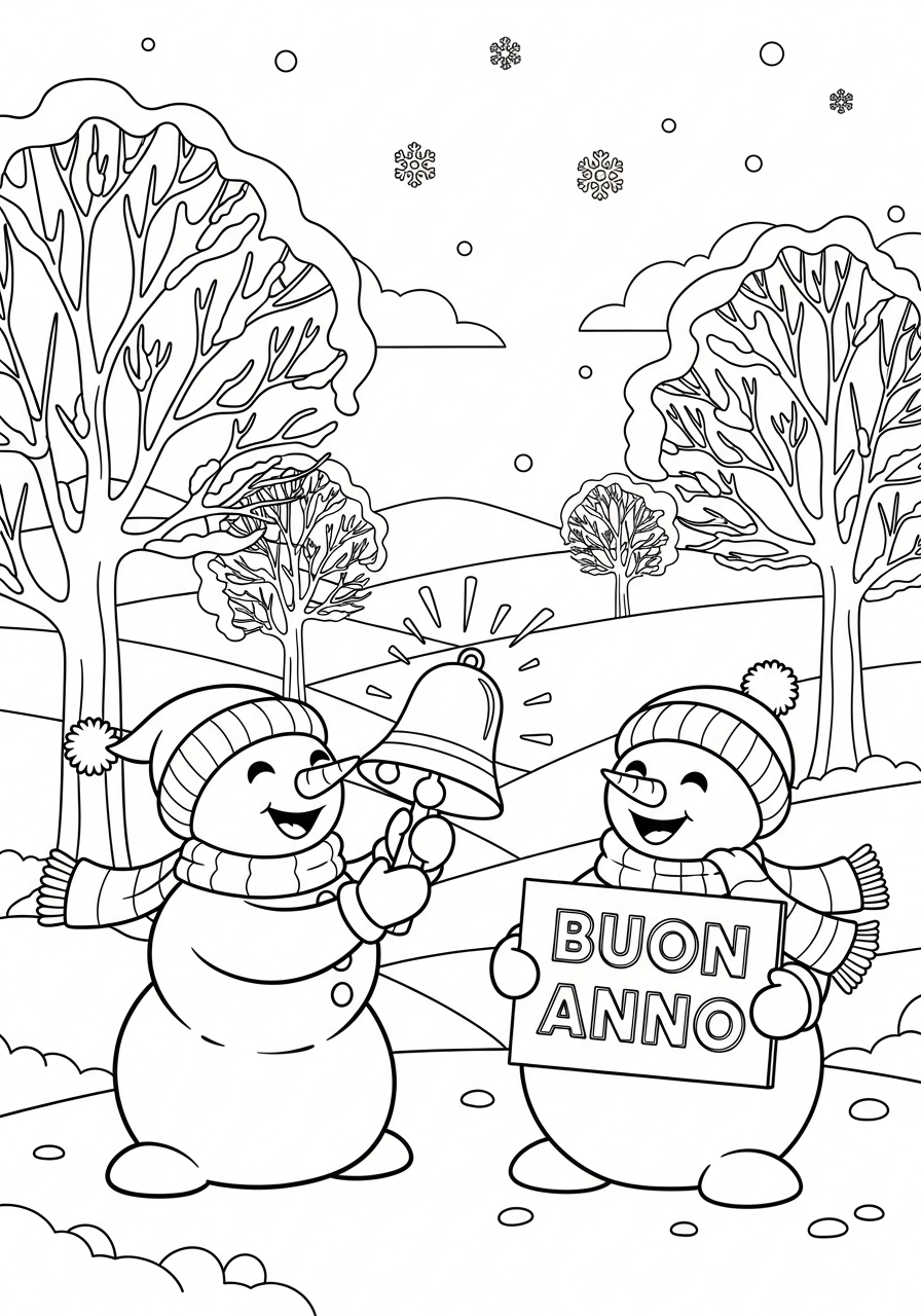 Buon Anno 18 disegni Buon Anno da colorare per bambini 1
