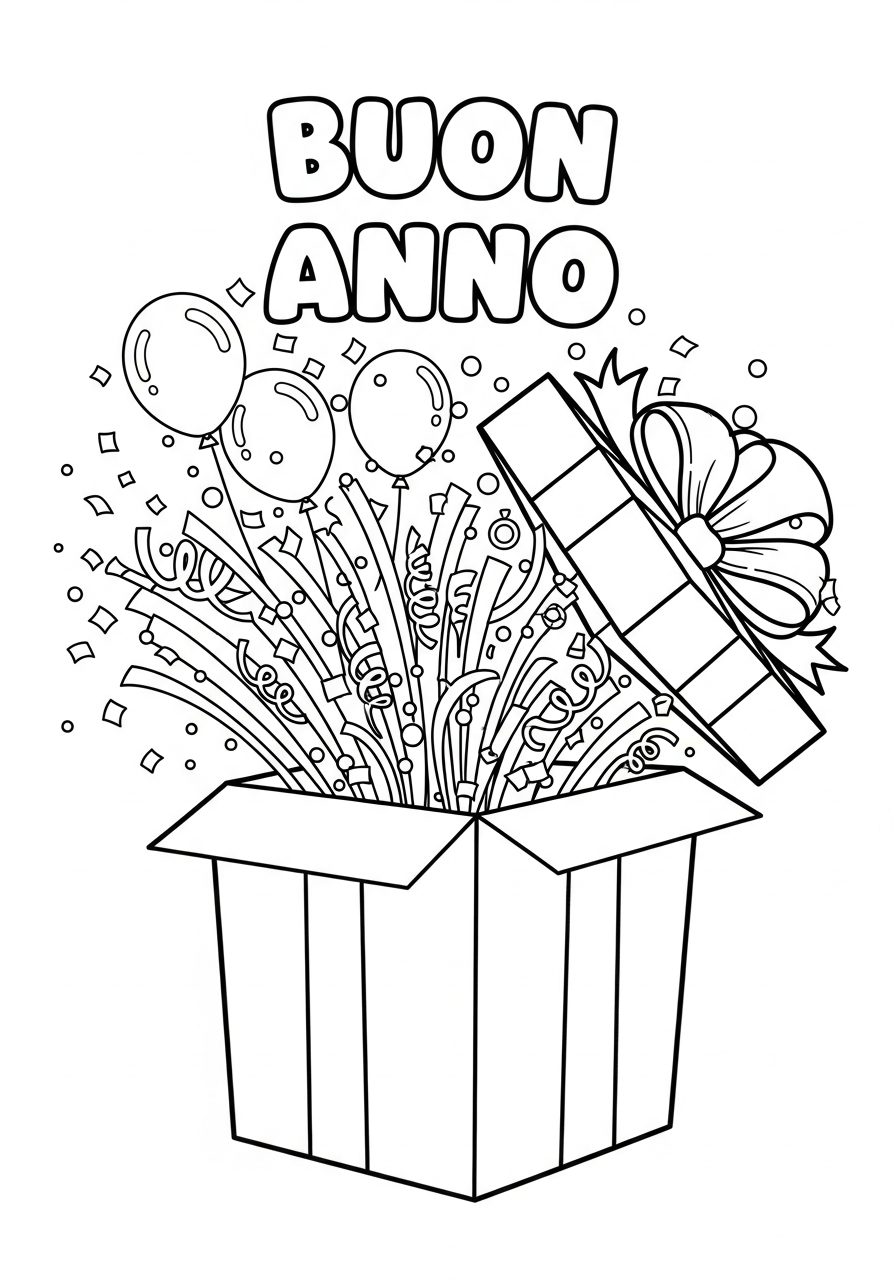 Buon Anno 16 immagini di Buon Anno da colorare e stampare