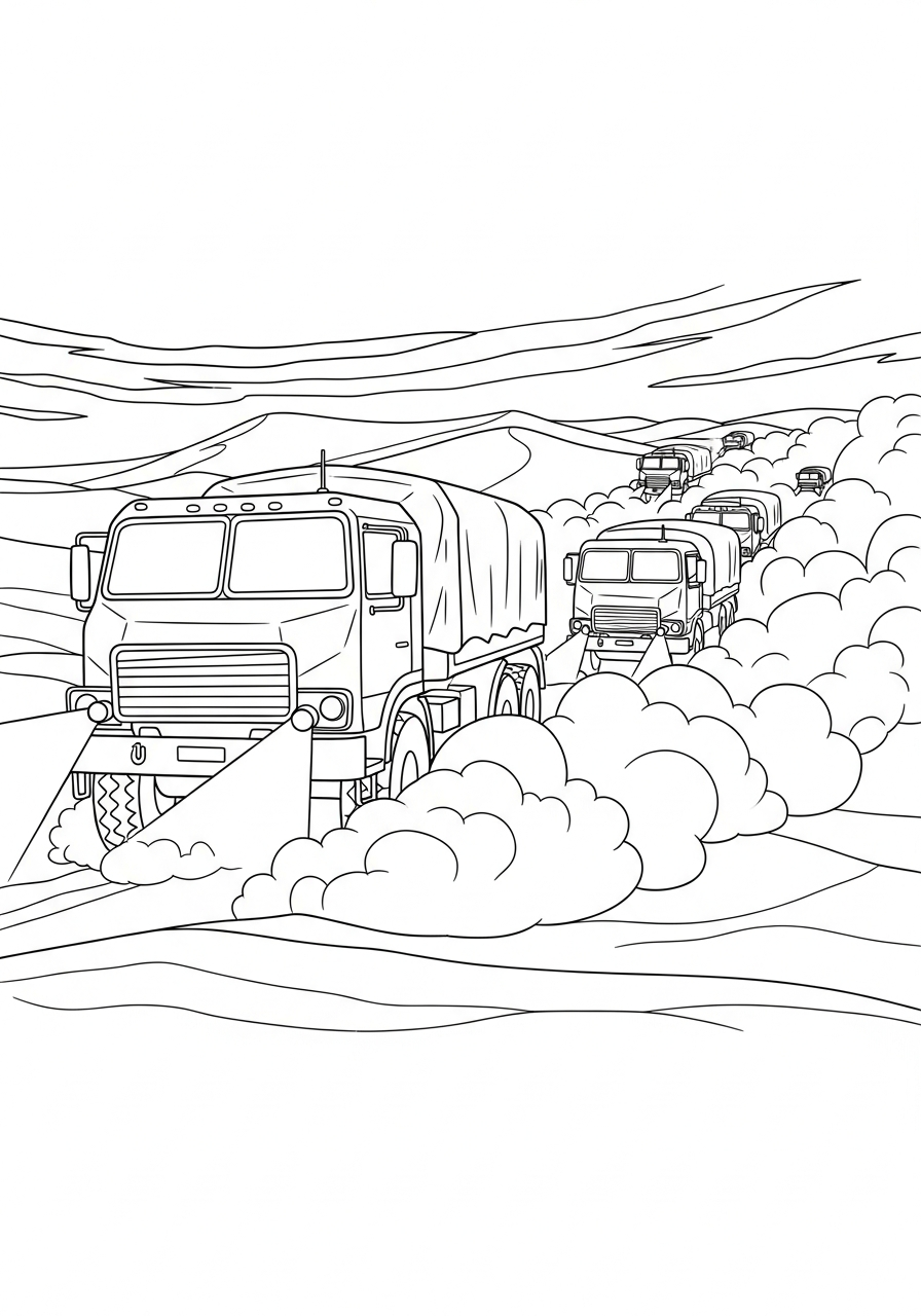 Camion Militare 9 disegni da colorare Camion Militare pdf