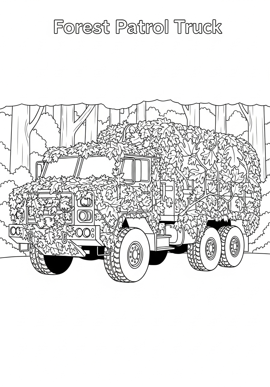 Camion Militare 4 Camion Militare da colorare per bambini
