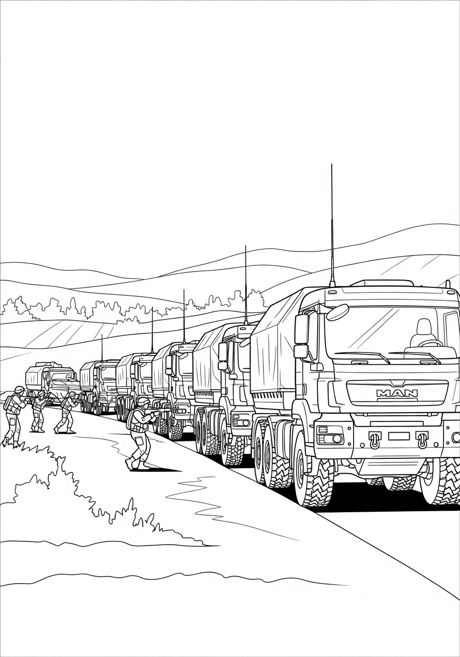 Camion Militare 3 disegni Camion Militare da colorare 1