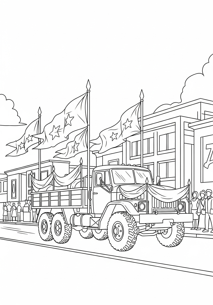 Camion Militare 2 disegni Camion Militare da colorare