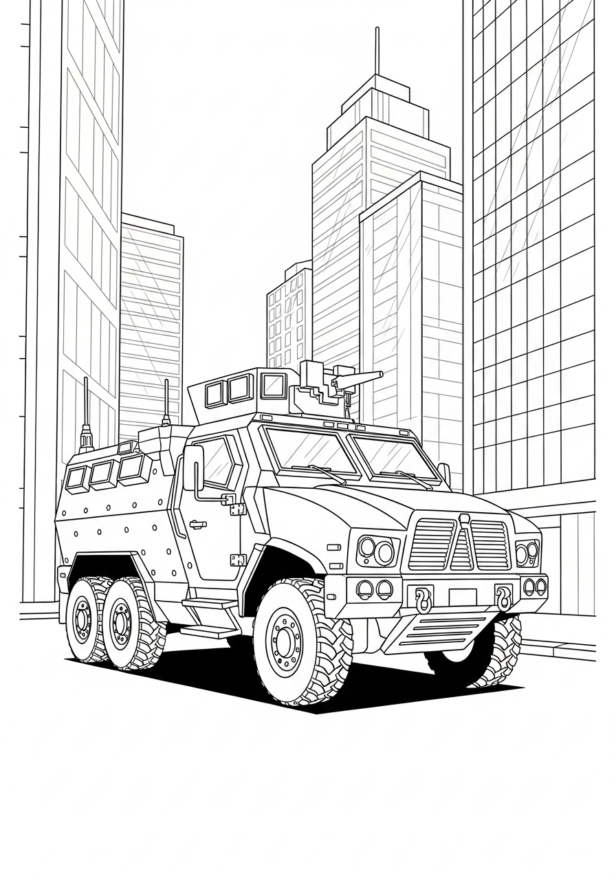 Camion Militare 17 disegno Camion Militare da colorare