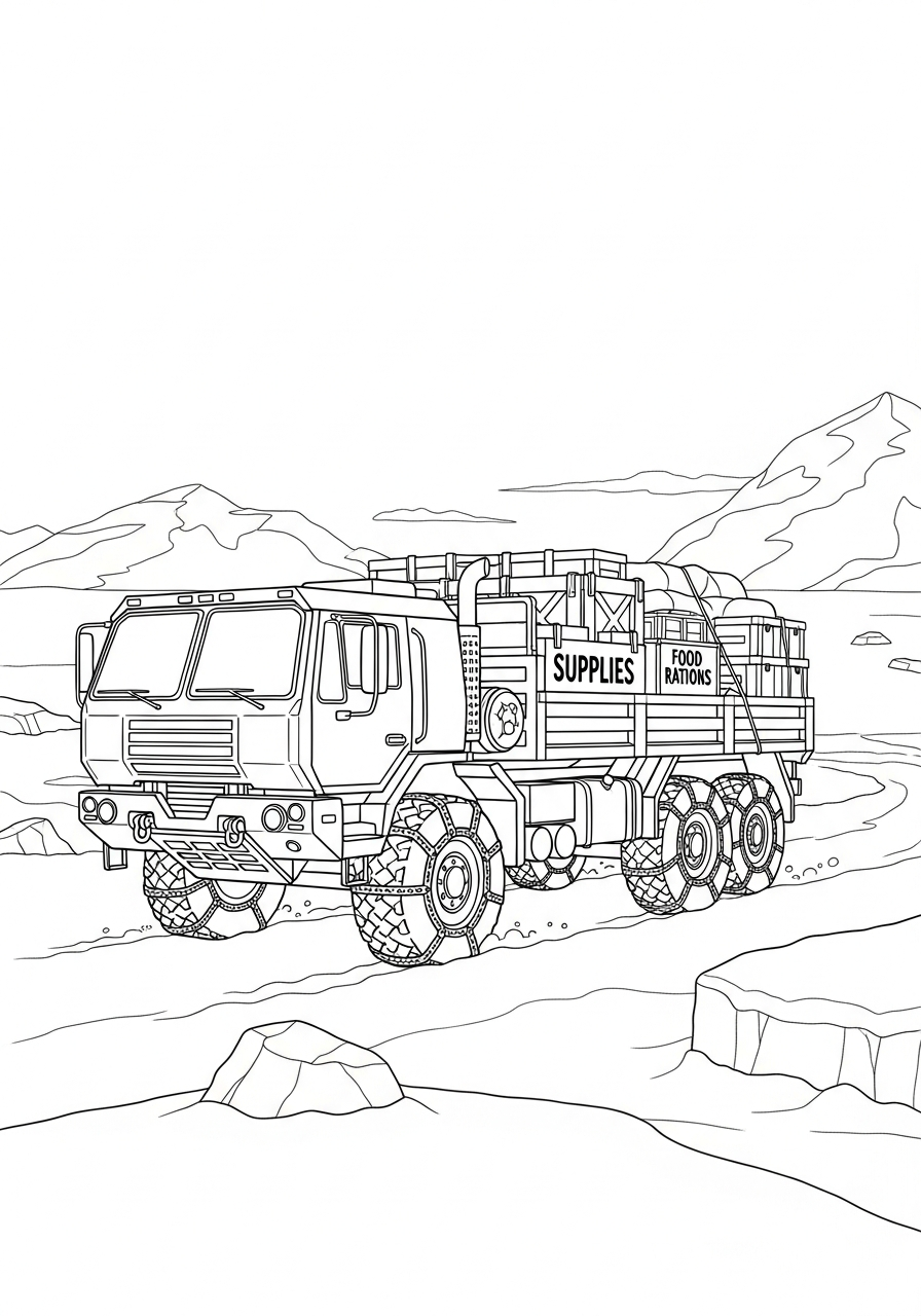 Camion Militare 16 disegno Camion Militare da colorare per bambini