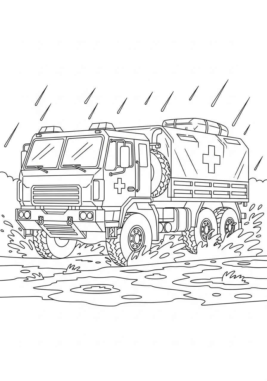 Camion Militare 15 disegni da colorare gratis per bambini di Camion Militare