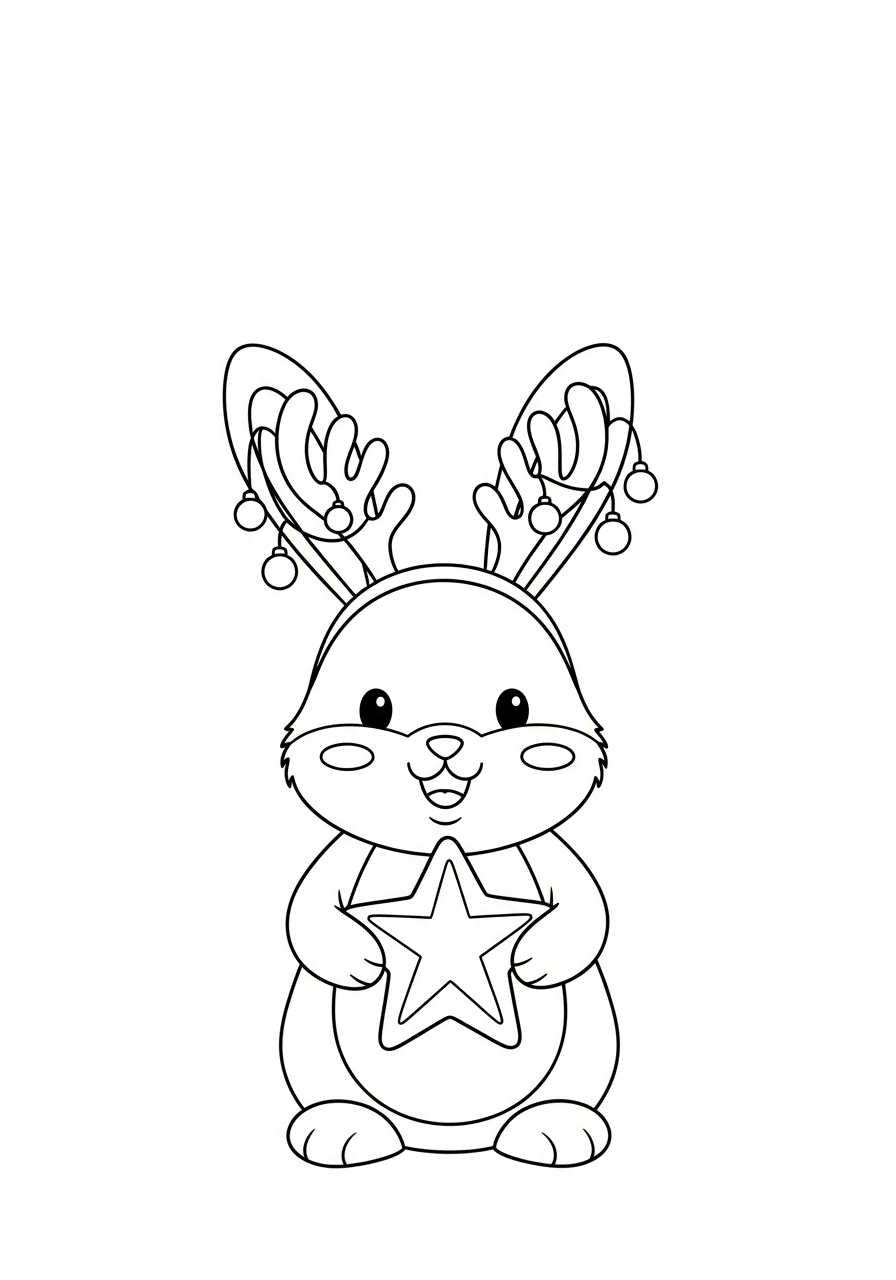 immagine di Coniglio di Natale da colorare