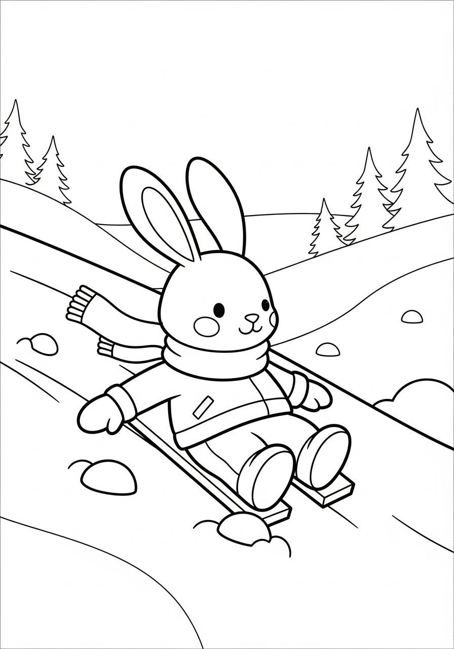 Coniglio di Natale da colorare pdf