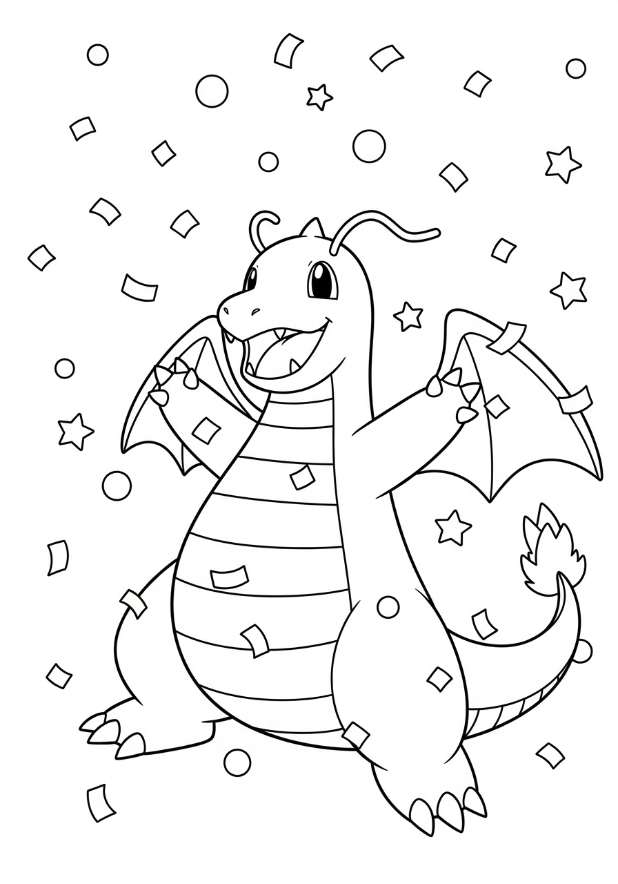 disegno di Dragonite da stampare e colorare