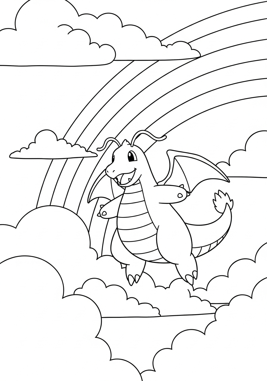 immagini da colorare Dragonite gratis 1