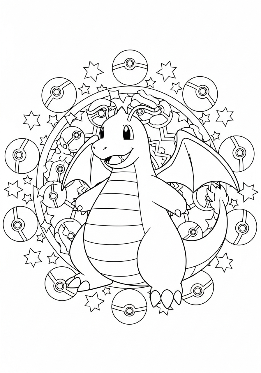 immagini da colorare Dragonite gratis