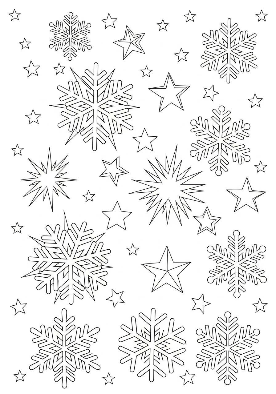 Fiocchi di Neve 8 disegni Fiocchi di Neve da colorare gratis