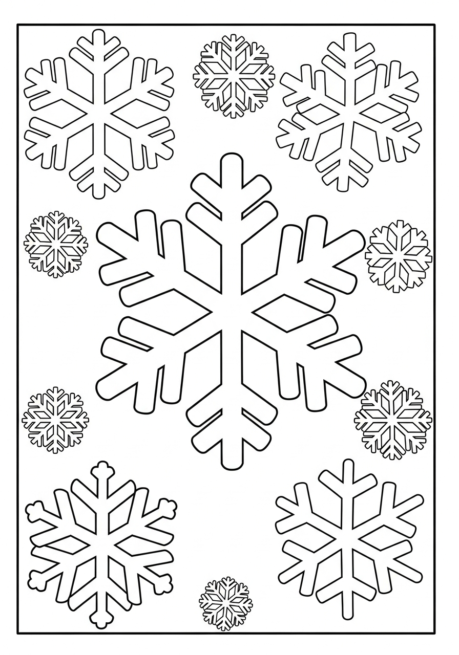 Fiocchi di Neve 7 Fiocchi di Neve da colorare pdf gratis