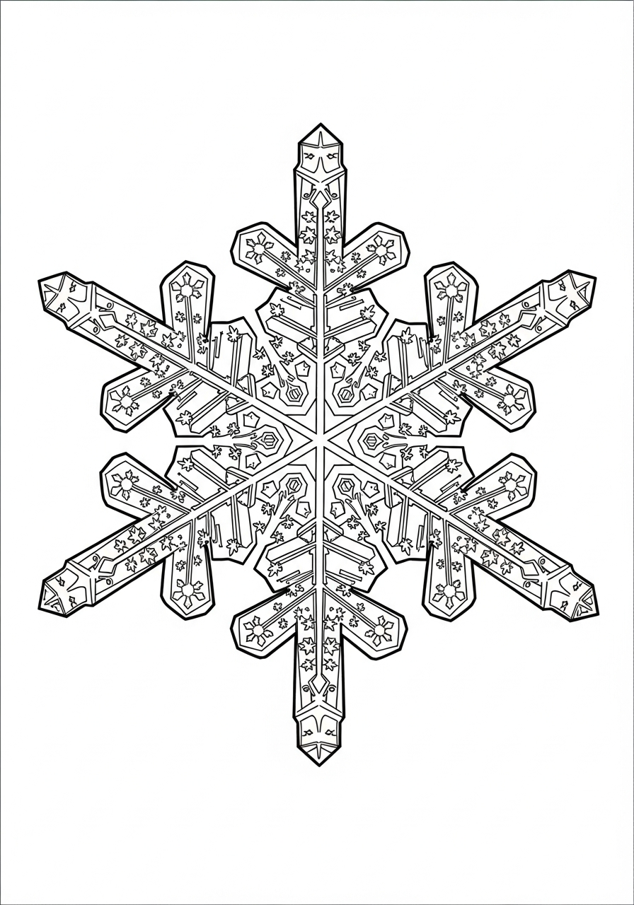 Fiocchi di Neve 4 Fiocchi di Neve da colorare e stampare