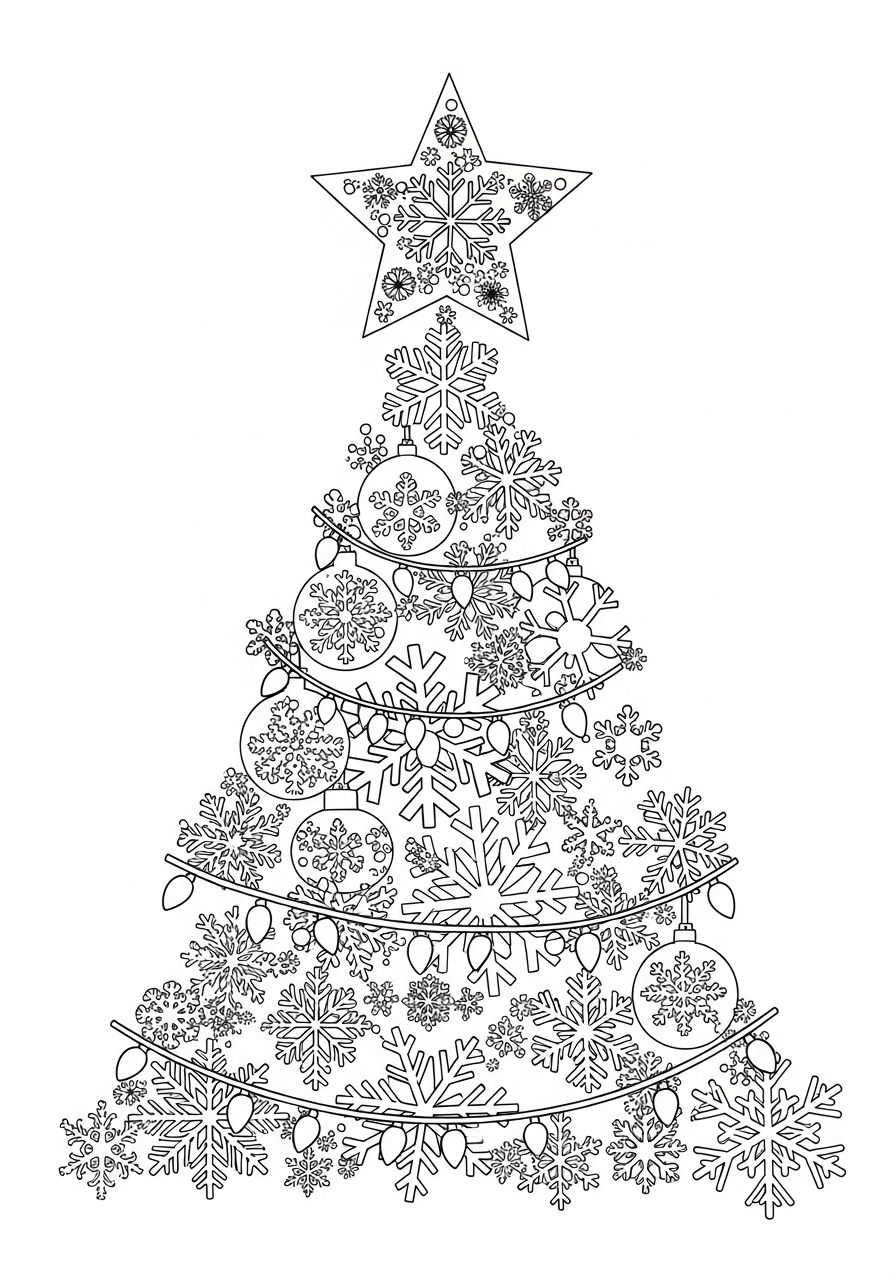 Fiocchi di Neve 16 disegni Fiocchi di Neve da colorare e stampare