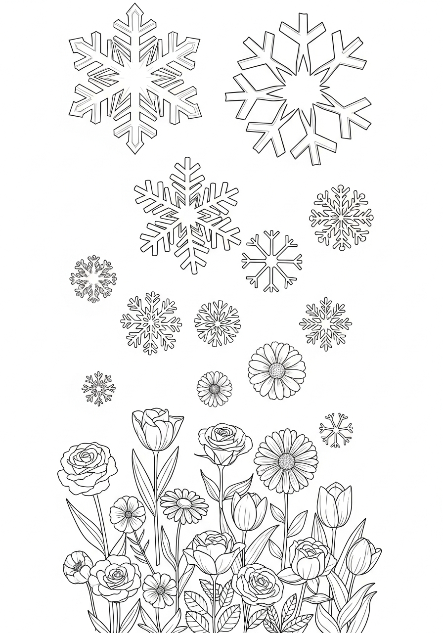 Fiocchi di Neve 11 disegni Fiocchi di Neve da colorare pdf
