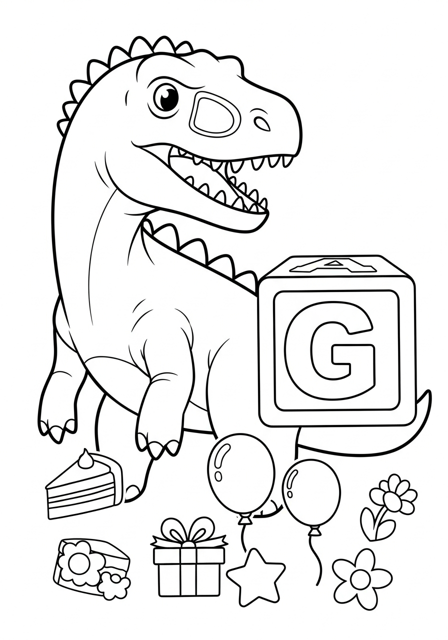 disegni da colorare Giganotosaurus per bambini