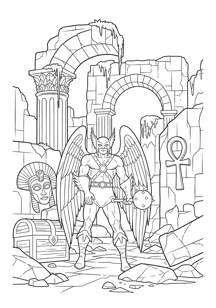 Hawkman 4 disegni Hawkman da colorare online