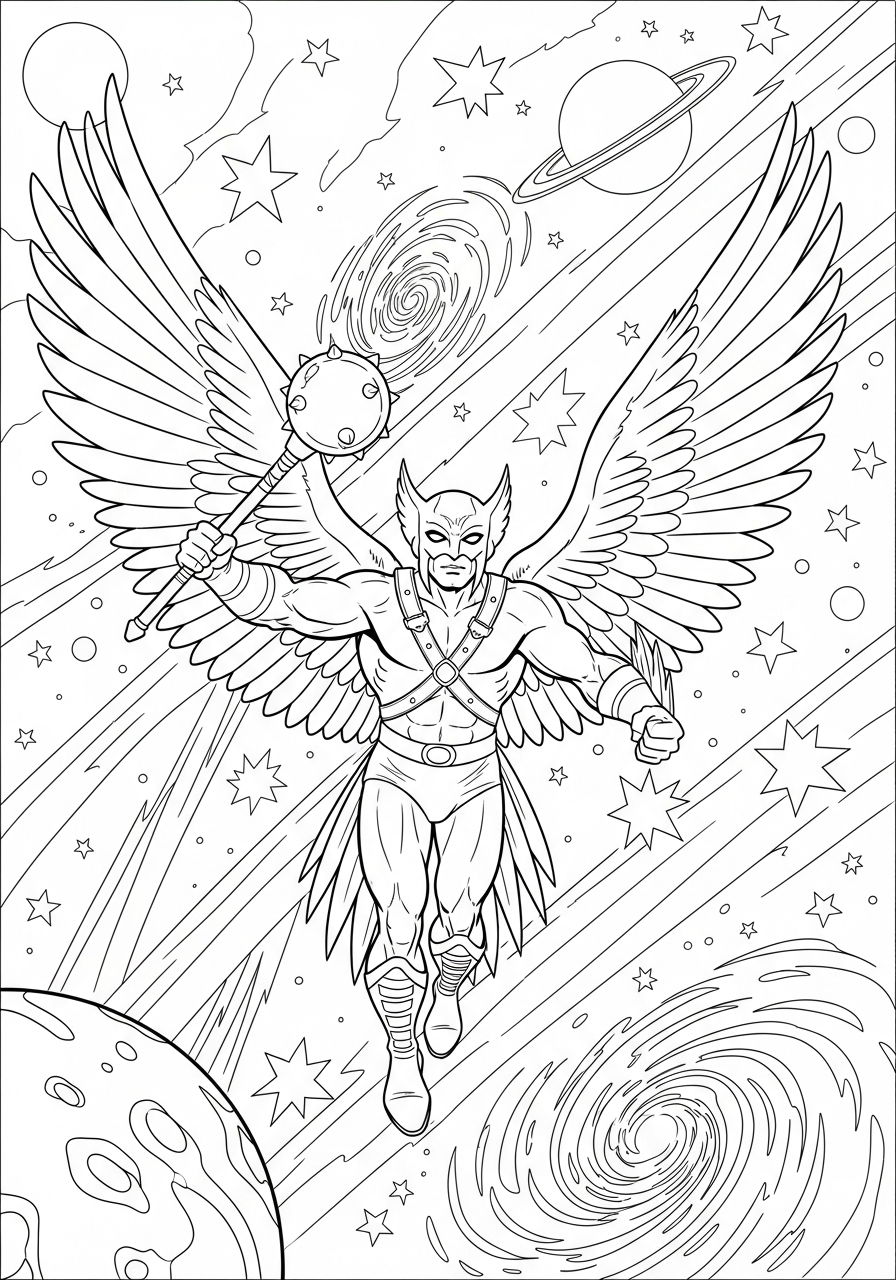 Hawkman 3 immagini da colorare Hawkman gratis
