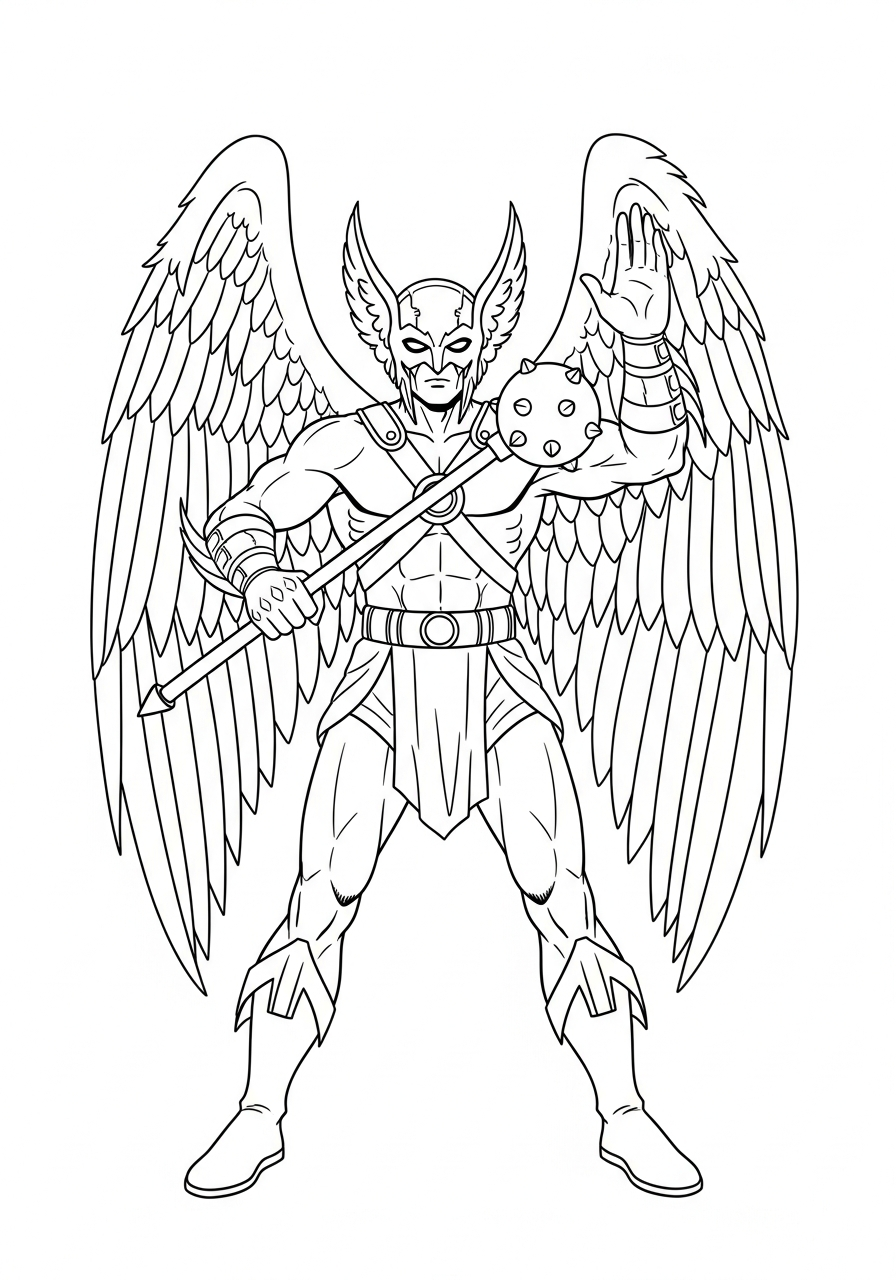 Hawkman 18 immagini da colorare di Hawkman