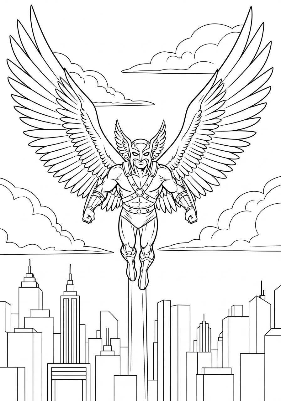 Hawkman 17 disegni da colorare Hawkman per bambini 1