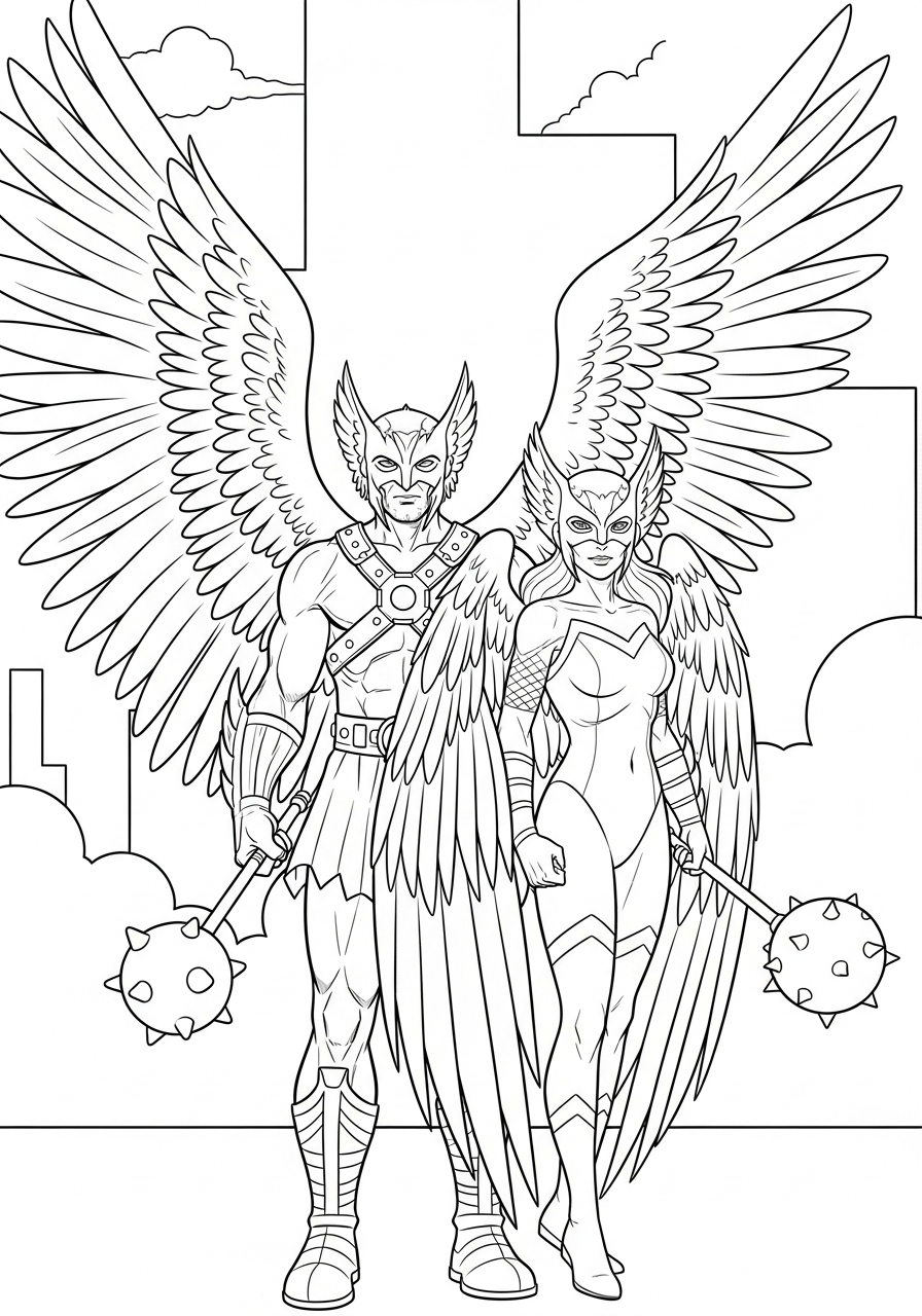 Hawkman 16 disegni da colorare gratis Hawkman