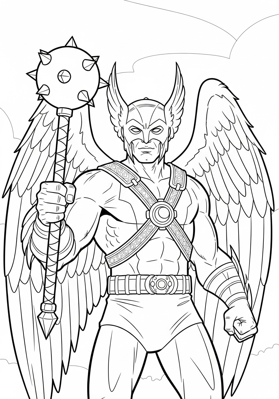 Hawkman 14 immagini da stampare e colorare di Hawkman