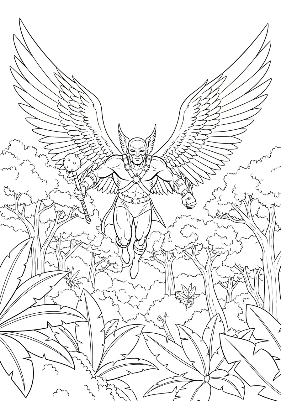 Hawkman 13 immagini da colorare Hawkman gratis 1