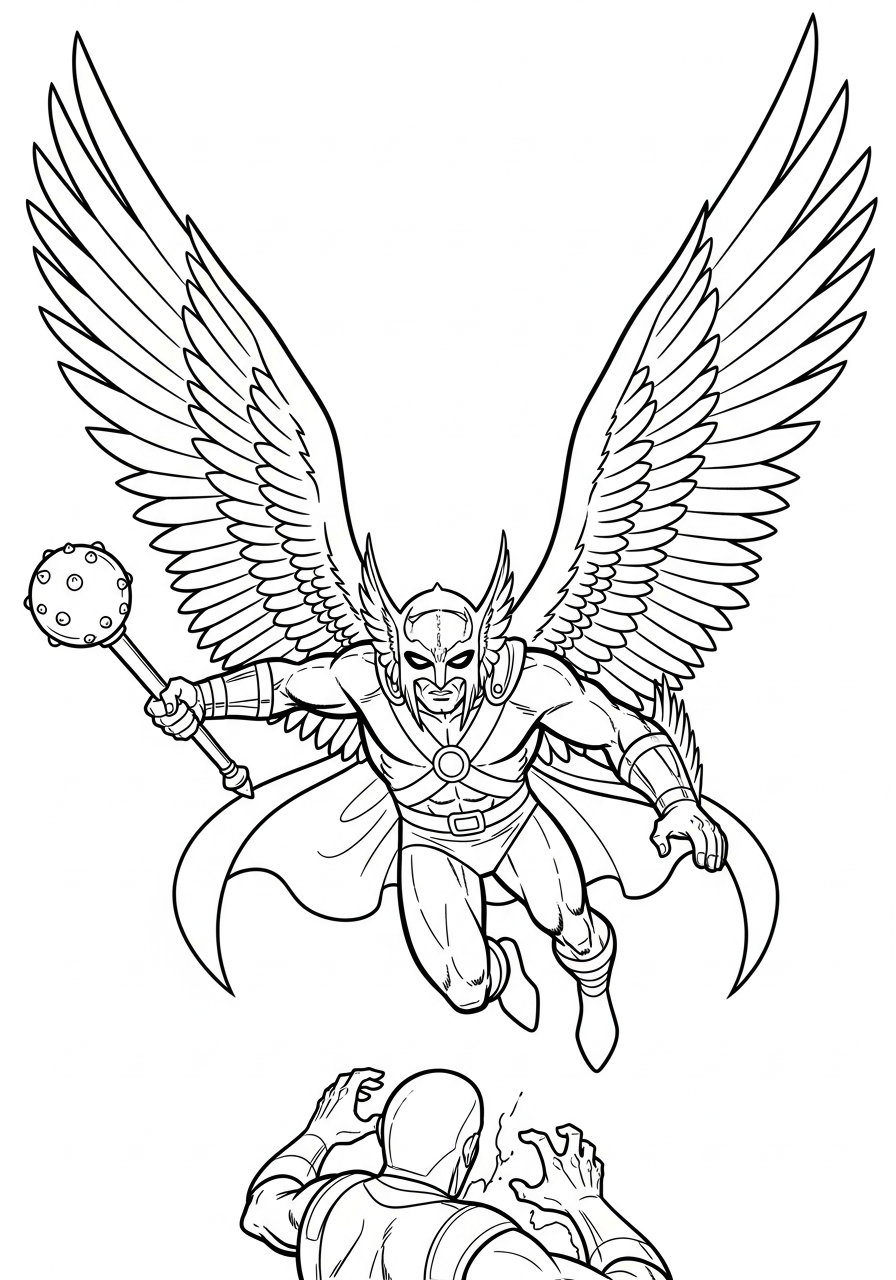 Hawkman 12 immagini di Hawkman da stampare e colorare