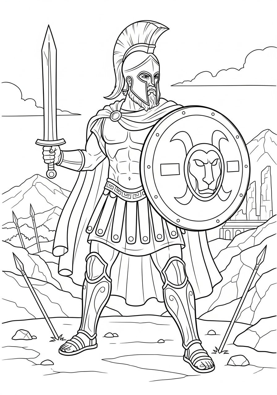 Mitologia Greca 12 disegni di Mitologia Greca da colorare per bambini