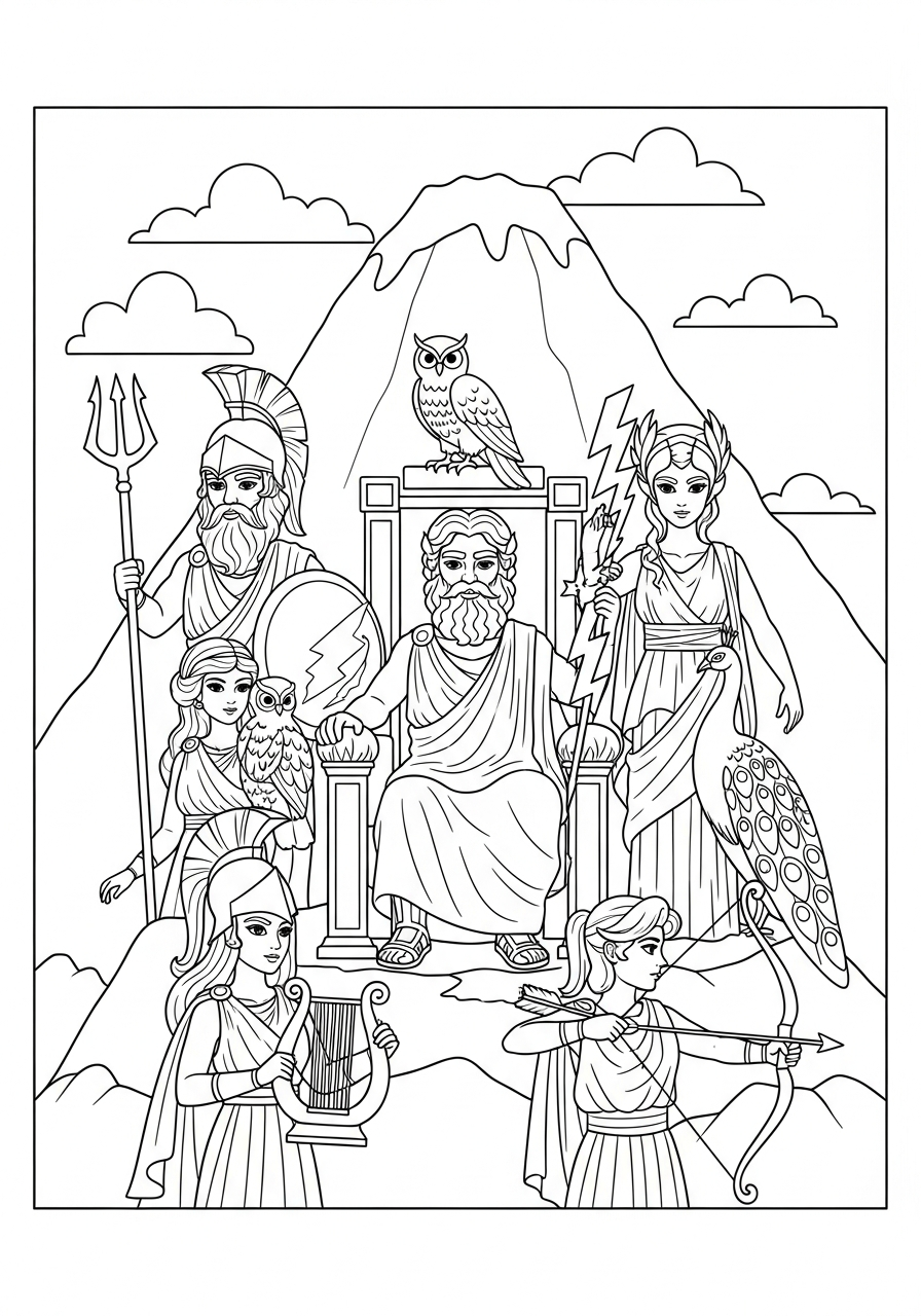 Mitologia Greca 2 disegni di Mitologia Greca da colorare da stampare