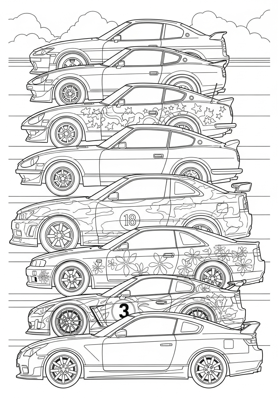 Nissan da colorare a4