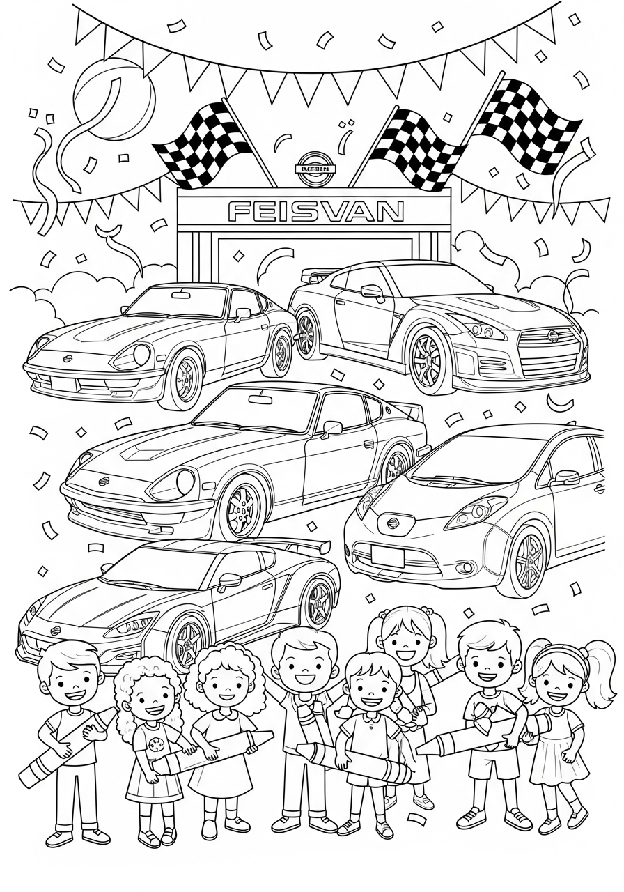 Nissan da colorare bambini