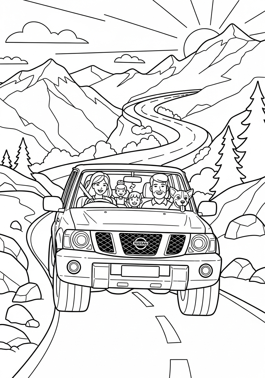 Nissan da colorare e stampare gratis 1