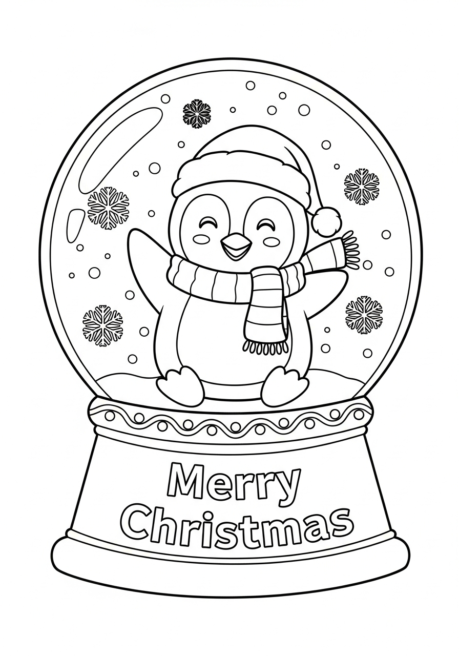 Pinguino di Natale disegno da colorare