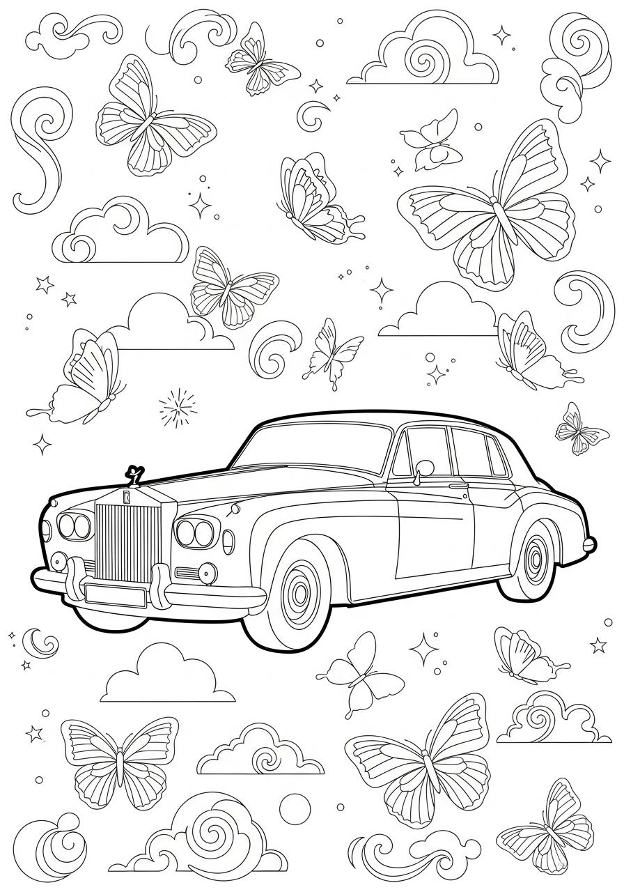 disegni di Rolls Royce da colorare