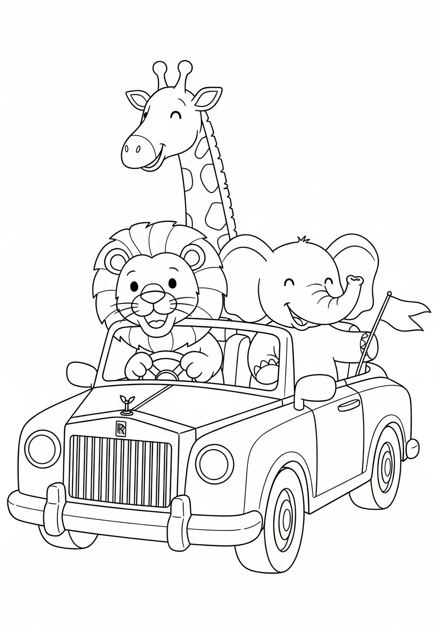 disegni da colorare Rolls Royce da stampare