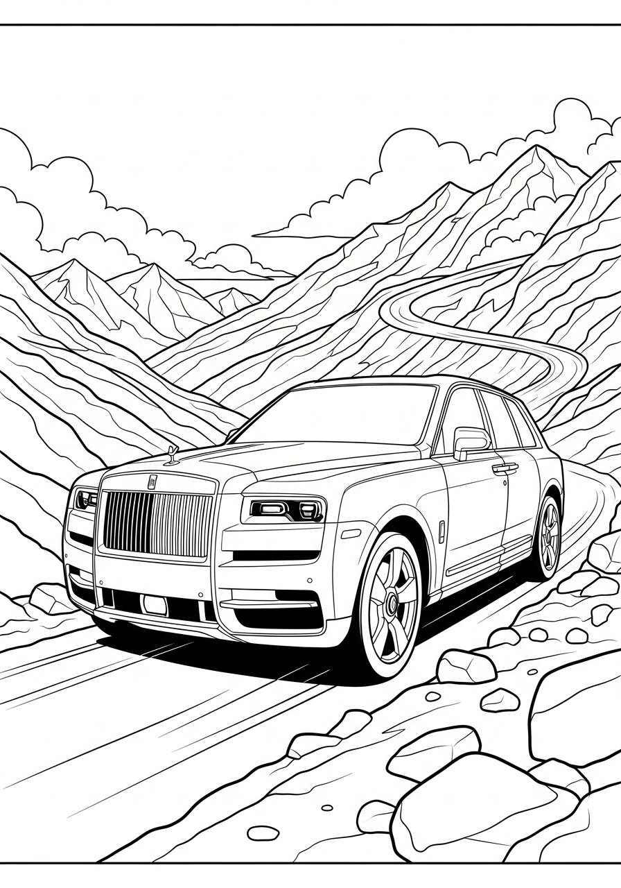 disegni da colorare Rolls Royce da stampare 1